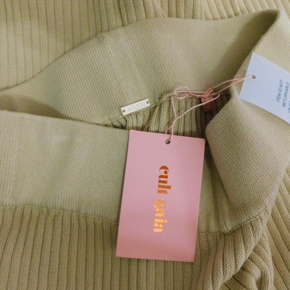 NWT!! CULT GAIA Jada Ribbed Knit Pants Sand Solid Elastic Waist Pull-On Small - Picture 12 of 16
